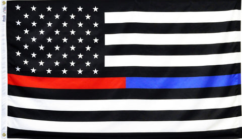 Thin Red/Blue Line 3'x5' Nylon
