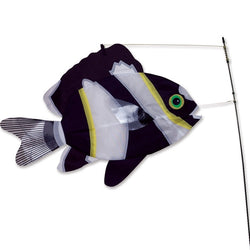 Black & White Fish-Ground Stake : Swimming Fish