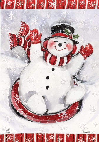 Sledding Snowman