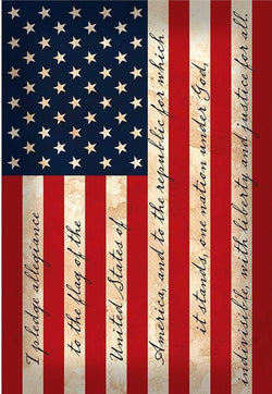 US Flag with Pledge of Allegiance
