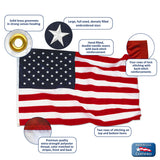 US Flag Nylon 2 1/2 x 4 ft