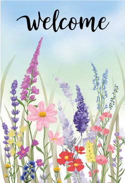 Wildflower Season Applique House Flag