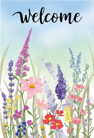 Wildflower Season Applique House Flag