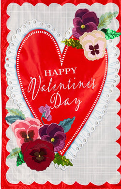 Lace Heart House Flag