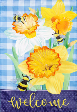 Daffodils & Bees Garden Flag