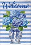 Hydrangea Vase Burlap House Flag
