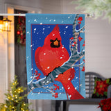 Snowy Cardinal Burlap HF