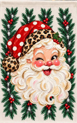 Retro Santa Garden Flag