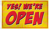 Yes! We're Open (Red) Flag 3x5ft Poly