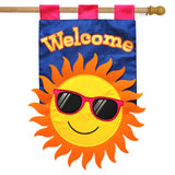 Summer Sun Applique House Flag