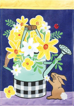 Yellow Flowers Watering Can