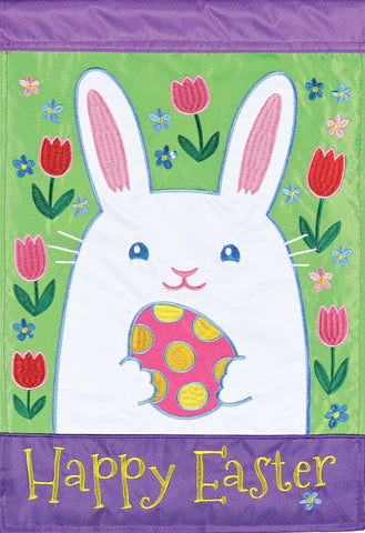 Garden Flag Happy Easter Bunny Head
