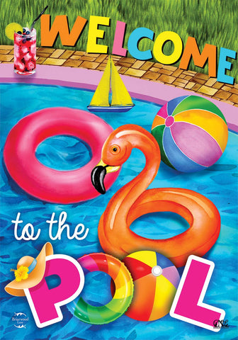 Welcome To The Pool Summer Garden Flag