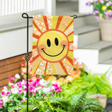 Sunny Smiles Burlap Garden Flag