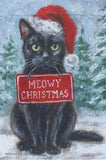 Black Cat Meowy Christmas Garden Flag
