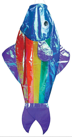 48" Iridescent Rainbow Fishy Windsock