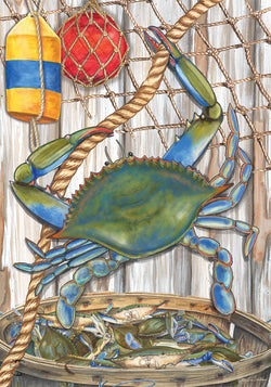 Blue Crab Bushel Garden Flag