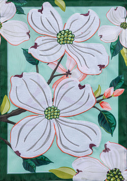 Dogwood Blossoms Applique Garden Flag