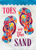 Toes In The Sand Burlap House Flag