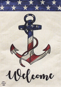 Amercian Anchor Burlap House Flag