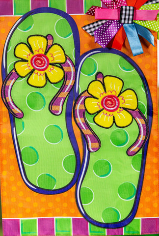 Flip Flop Summer Applique Garden Flag