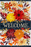 Fall Floral Applique House Flag