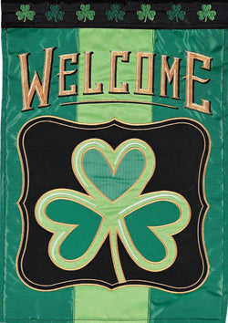 Flag Shamrock Welcome 13x18