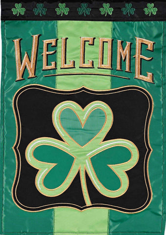 Flag Shamrock Welcome 13x18