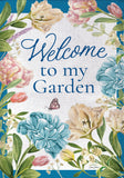 Welcome To My Garden Burlap Garden Flag