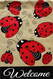Ladybug Gathering Burlap GF