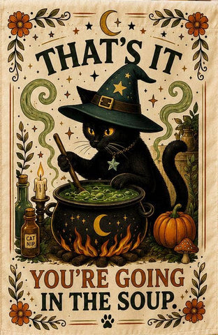 Black Cat Halloween House Flag