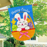 Basket Bunny Burlap House Flag