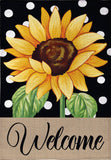 Polka Dot Sunflower Burlap House Flag