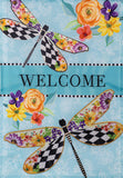 Courtly Check Dragonfly Applique Garden Flag