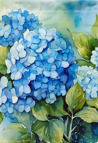 Hydrangeas Blue in Watercolor