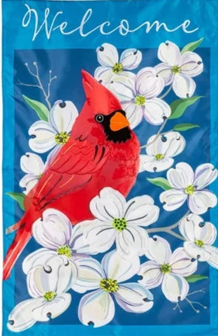 Spring Dogwood Cardinal House Flag