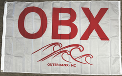 OBX RED Wave Flag-3 ft x 5 ft