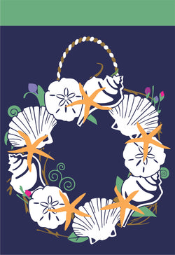 Seashell Wreath garden flag