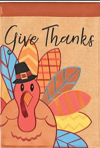 Turkey Give Thanks House Flag