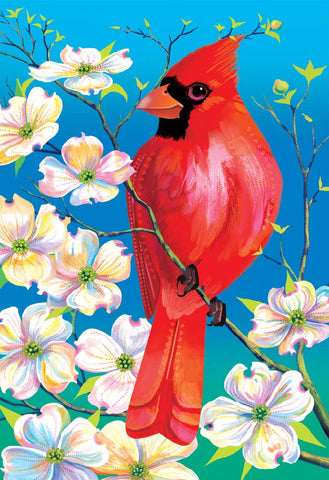 Cardinal & Dogwood Oversized House Flag