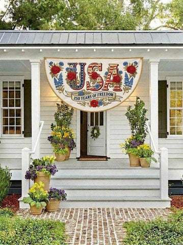 USA 250 Floral Fence Flag 24" x 48"