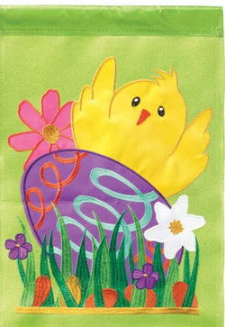Happy Easter Chick Burlap GF
