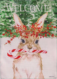 Candy Cane Rabbit Burlap GF