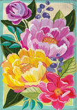 Floral Burst Burlap House Flag
