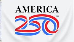 America 250th White Flag 33.5" x 60" - Islander Flags of Kitty Hawk, Inc.