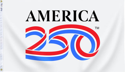 America 250th White Flag 33.5" x 60" - Islander Flags of Kitty Hawk, Inc.