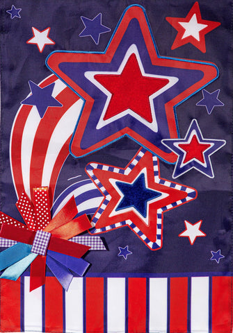 Stars and Stripes Applique Garden Flag
