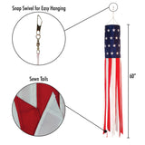 U.S. Stars and Stripes Embroidered 60" Windsock