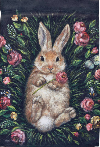 Snuggling Bunny Garden Flag - Islander Flags of Kitty Hawk, Inc.