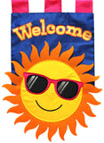 Summer Sun Applique Garden Flag